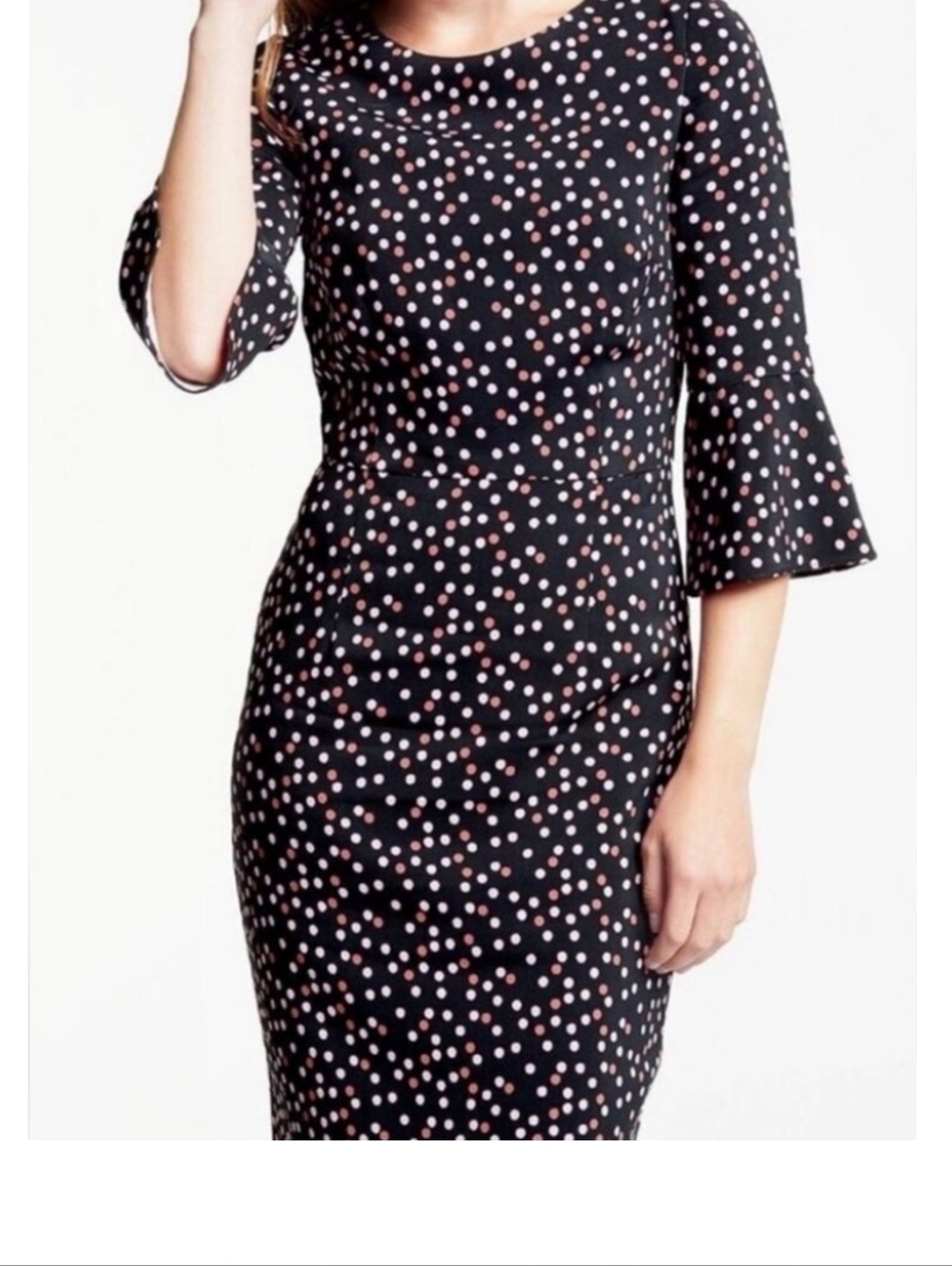 Boden Black Dress with Pink Polka Dots